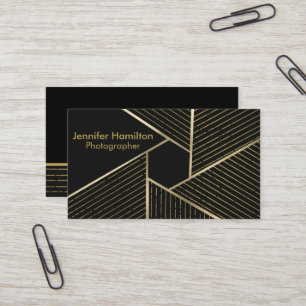 Abstracte Geometric Black Gold Foil fotograaf Visitekaartje