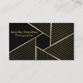 Abstracte Geometric Black Gold Foil fotograaf Visitekaartje (Voorkant)