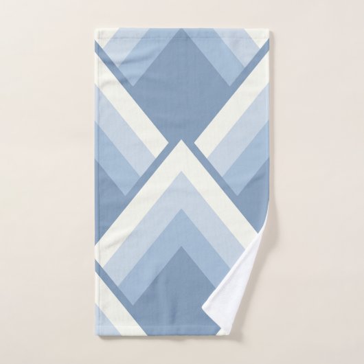 Abstracte geometrie, blauw en gebroken wit 2 bad handdoek (Handdoek)