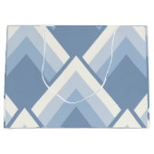 Abstracte geometrie, blauw en gebroken wit 2 groot cadeauzakje (Voorkant)