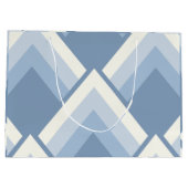 Abstracte geometrie, blauw en gebroken wit 2 groot cadeauzakje (Achterkant)