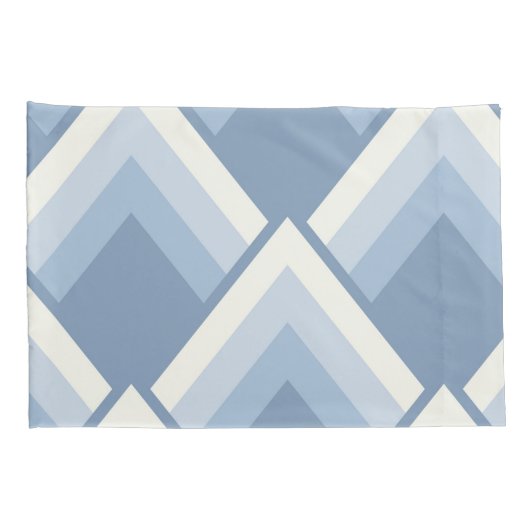 Abstracte geometrie, blauw en gebroken wit 2 kussensloop (Achterkant-Rechts)