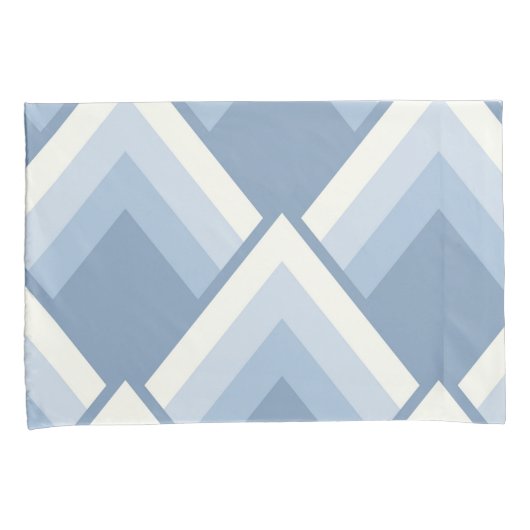 Abstracte geometrie, blauw en gebroken wit 2 kussensloop (Voorkant-Rechts)