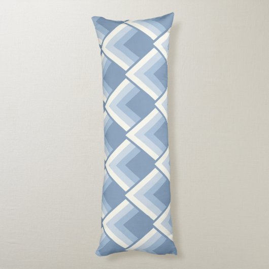 Abstracte geometrie, blauw en gebroken wit 2 lichaamskussen (Achterkant (Verticaal))