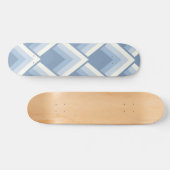 Abstracte geometrie, blauw en gebroken wit 2 skateboard (Horizontaal)