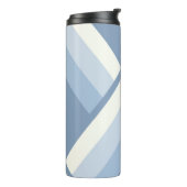 Abstracte geometrie, blauw en gebroken wit 2 thermosbeker (Gedraaid links)