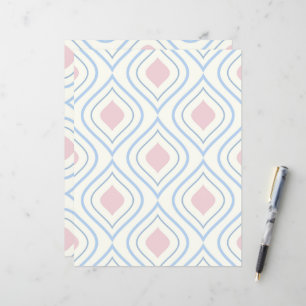 Abstracte geometrie, blauw, roze en gebroken wit