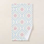 Abstracte geometrie, blauw, roze en gebroken wit bad handdoek (Handdoek)