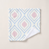 Abstracte geometrie, blauw, roze en gebroken wit bad handdoek (Wasdoekje)