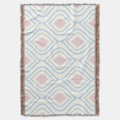 Abstracte geometrie, blauw, roze en gebroken wit deken (Voorkant Verticaal)