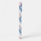 Abstracte geometrie, blauw, roze en gebroken wit iPhone hoesje (Rechterkant)