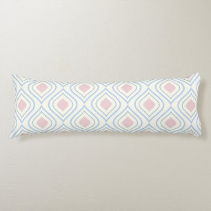 Abstracte geometrie, blauw, roze en gebroken wit lichaamskussen