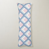 Abstracte geometrie, blauw, roze en gebroken wit lichaamskussen (Achterkant (Verticaal))