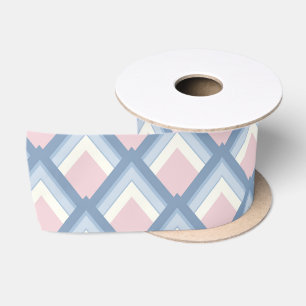 Abstracte geometrie, blauw, roze en gebroken wit lint