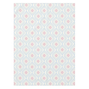 Abstracte geometrie, blauw, roze en gebroken wit tafelkleed