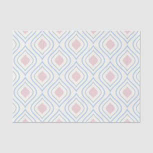 Abstracte geometrie, blauw, roze en gebroken wit tissuepapier