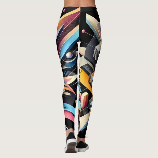 Abstracte geometrie leggings (Achterkant)