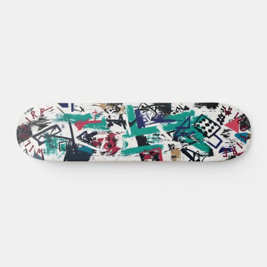 Abstracte geometrie met gewaagde graffiti-elemente skateboard (Horizontaal)
