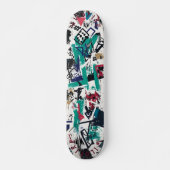 Abstracte geometrie met gewaagde graffiti-elemente skateboard (Voorkant)