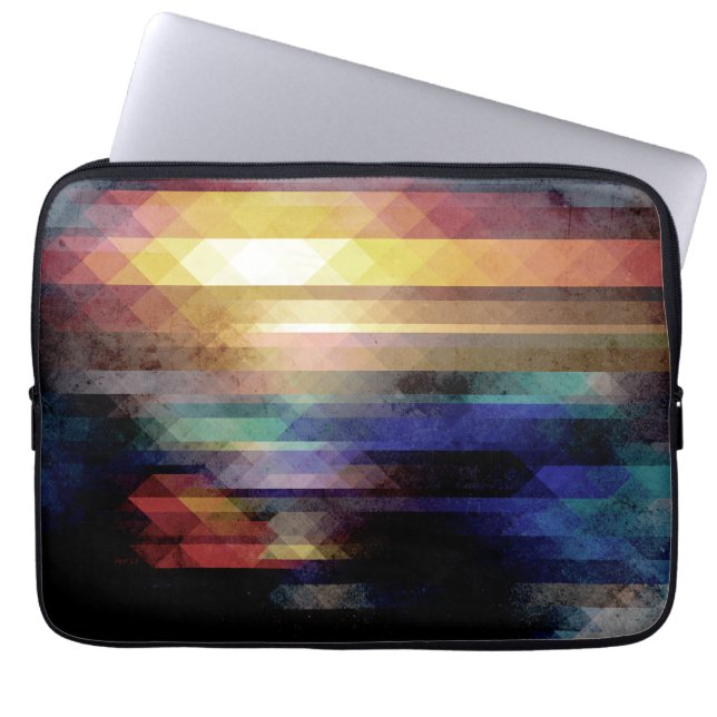 Abstracte geometrie van kleuren laptop sleeve (Voorkant)