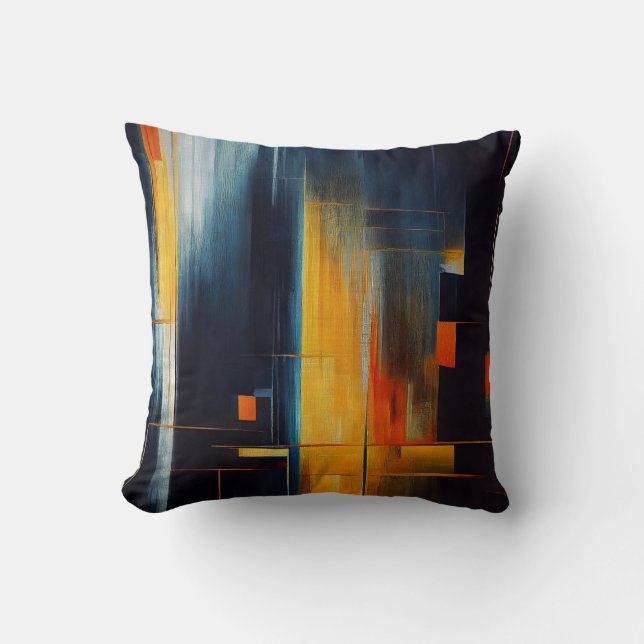 Abstracte Geometrie van Stedelijke Lichten Kussen (Voorkant)