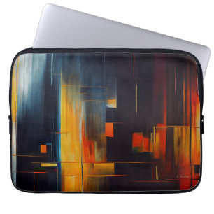 Abstracte Geometrie van Stedelijke Lichten Laptop Sleeve