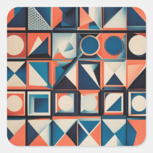 Abstracte geometrie vierkante sticker