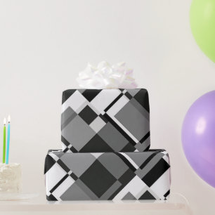 Abstracte geometrie voor zwarte en witte Mondriaan Cadeaupapier