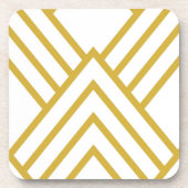 Abstracte geometrie, wit en goud bier onderzetter (Voorkant)