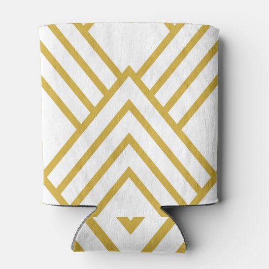 Abstracte geometrie, wit en goud blikjeskoeler (Achterkant)