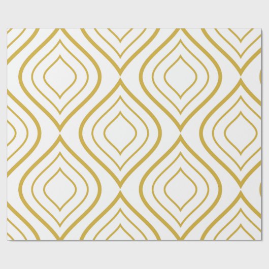 Abstracte geometrie, wit en goud cadeaupapier (Vlak)