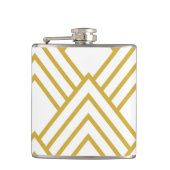 Abstracte geometrie, wit en goud heupfles (Voorkant)