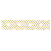 Abstracte geometrie, wit en goud korte tafelloper (Horizontaal)