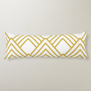 Abstracte geometrie, wit en goud lichaamskussen