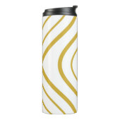 Abstracte geometrie, wit en goud thermosbeker (Gedraaid links)
