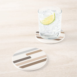 Abstracte Geometrische aardtonen stripes Art Patte Zandsteen Onderzetter