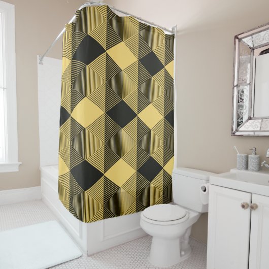 Abstracte geometrische achtergrond. Hexagonal mesh Douchegordijn (In situ)