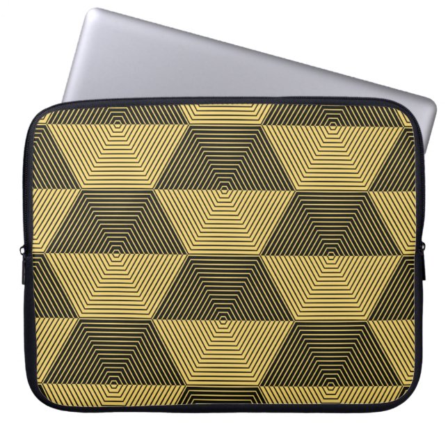 Abstracte geometrische achtergrond. Hexagonal mesh Laptop Sleeve (Voorkant)