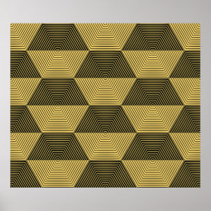 Abstracte geometrische achtergrond. Hexagonal mesh Poster