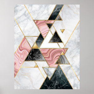 Abstracte geometrische achtergrond. Moderne marmer Poster
