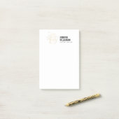 Abstracte Geometrische Architecturale Logo Wit/Gou Post-it® Notes (Op bureau)