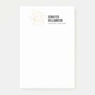 Abstracte Geometrische Architecturale Logo Wit/Gou Post-it® Notes
