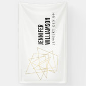 Abstracte Geometrische Architecturale Logo Wit/Gou Spandoek (Verticaal)