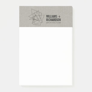 Abstracte geometrische architectuur Logo Linen/zwa Post-it® Notes