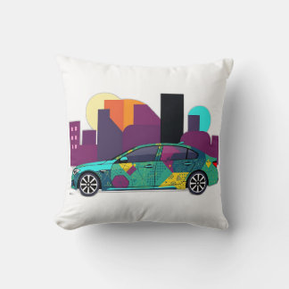 Abstracte geometrische auto illustratie kussen
