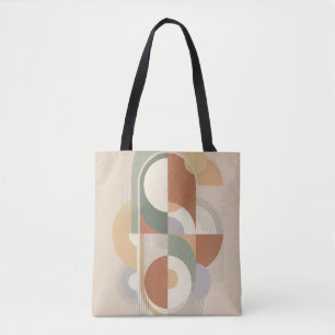 Abstracte geometrische Bauhaus-kunstprint Midden Draagtas