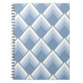 Abstracte geometrische, blauwe en gebroken witte 2 notitieboek (Voorkant)