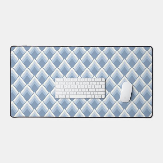 Abstracte geometrische, blauwe en gebroken witte o bureaumat (Keyboard & Muis)