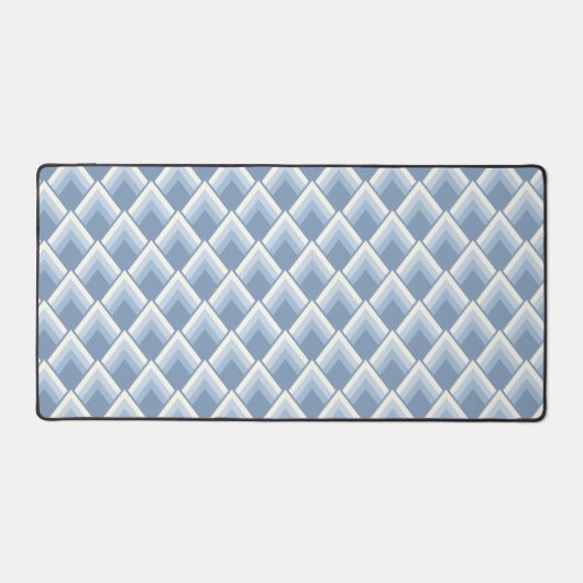 Abstracte geometrische, blauwe en gebroken witte o bureaumat (Voorkant)
