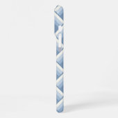 Abstracte geometrische, blauwe en off white 2 iPho iPhone Hoesje (Linkerkant)